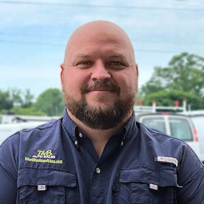 Brandon Jones, sales at T&B Auto Sales work truck dealership in Bryant, Arkansas
