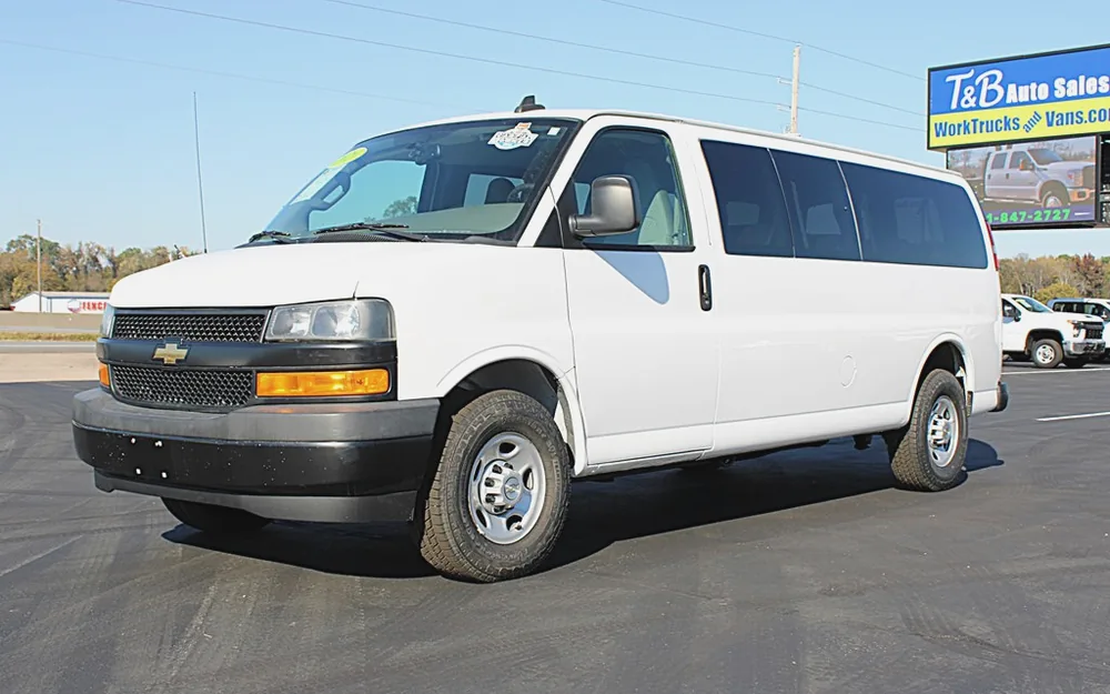 Used Chevrolet Express passenger van for sale at T&B Auto Sales in Bryant, Arkansas